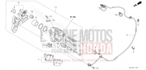 ETRIER DE FREIN ARRIERE CB500FAR de 2024